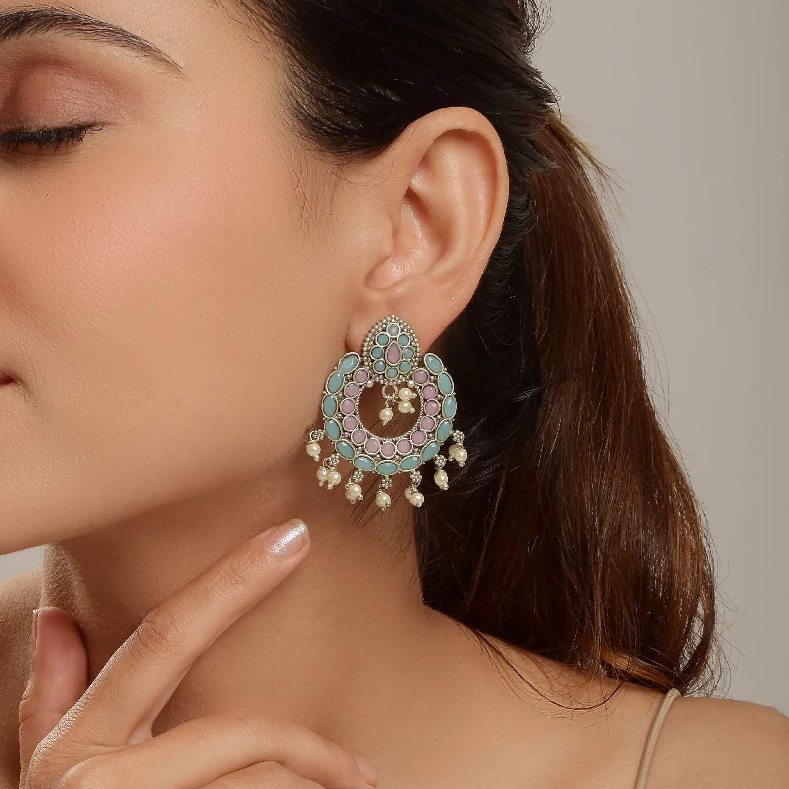 Beautifully Crafted Nora Chandbali Earrings for Women