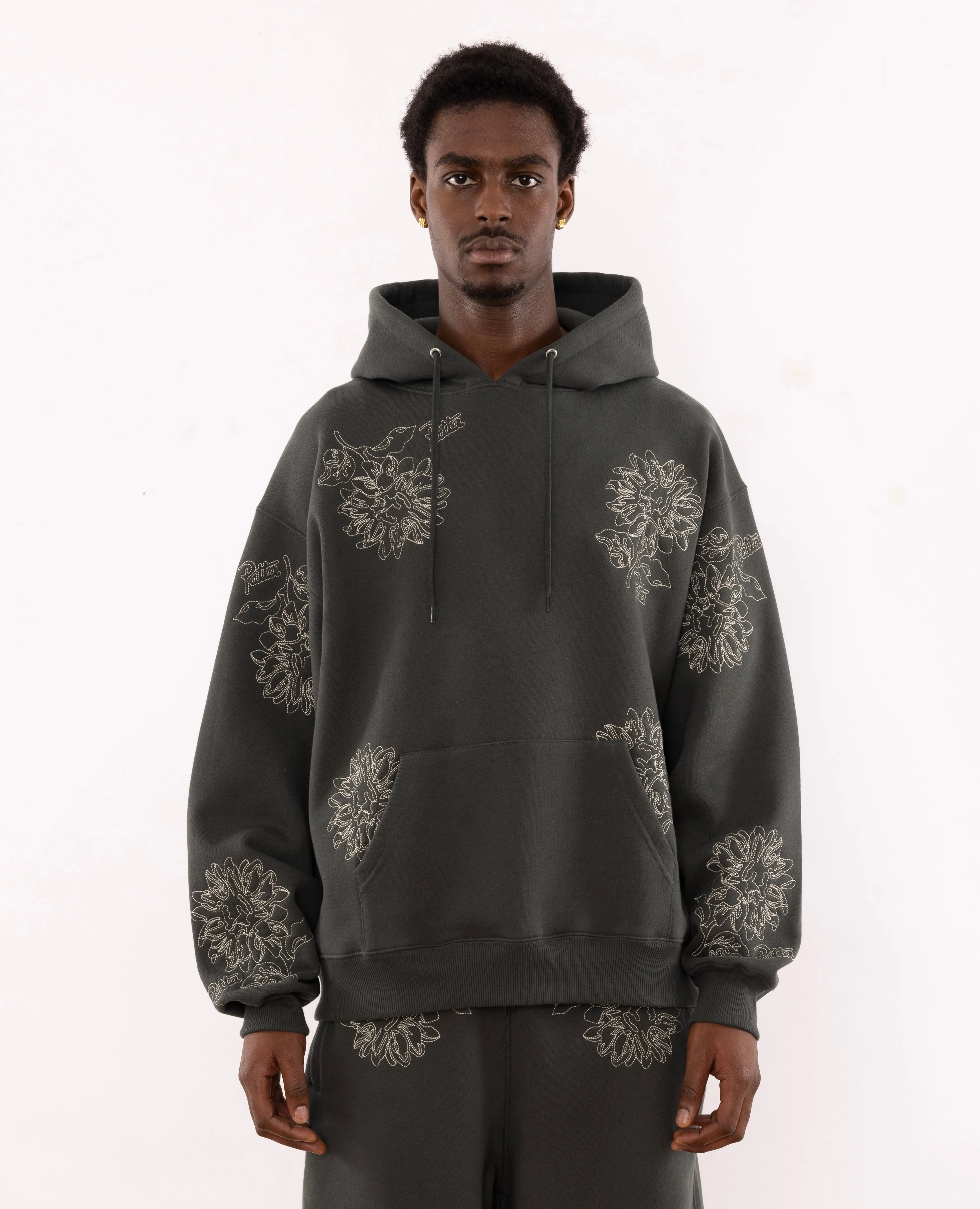 Patta Sunflower Oversized Hooded Sweatshirt in Sea Salt