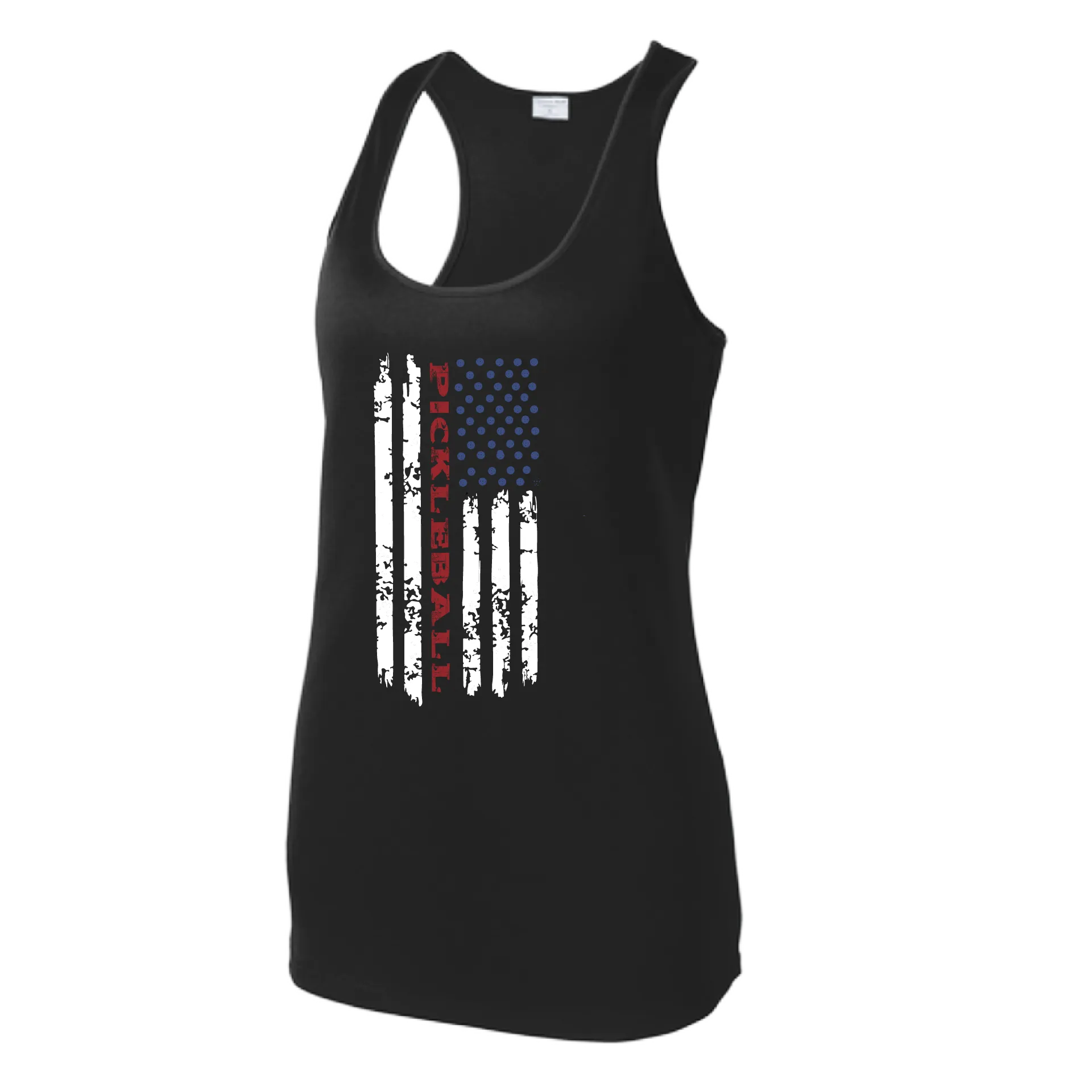 Pickleball Flag (Customizable) | Women’s Racerback Tank | 100% Polyester