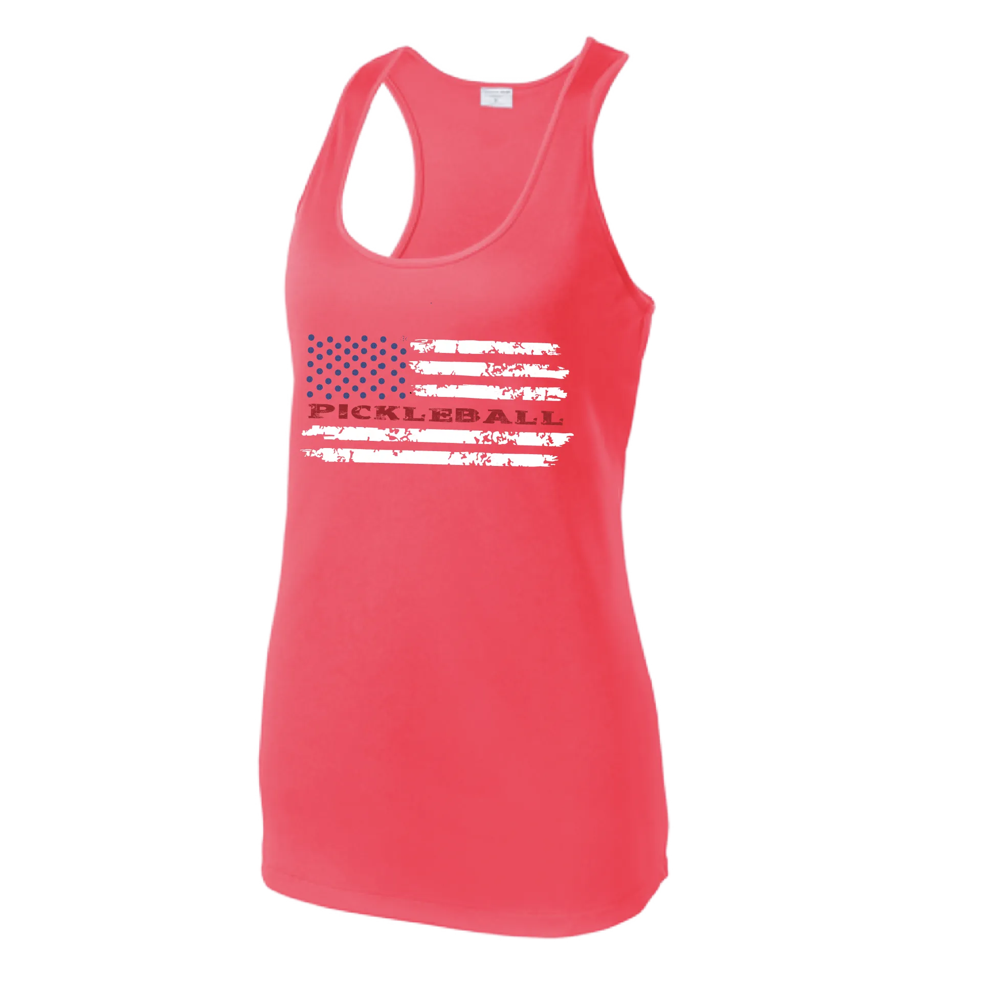 Pickleball Flag (Customizable) | Women’s Racerback Tank | 100% Polyester