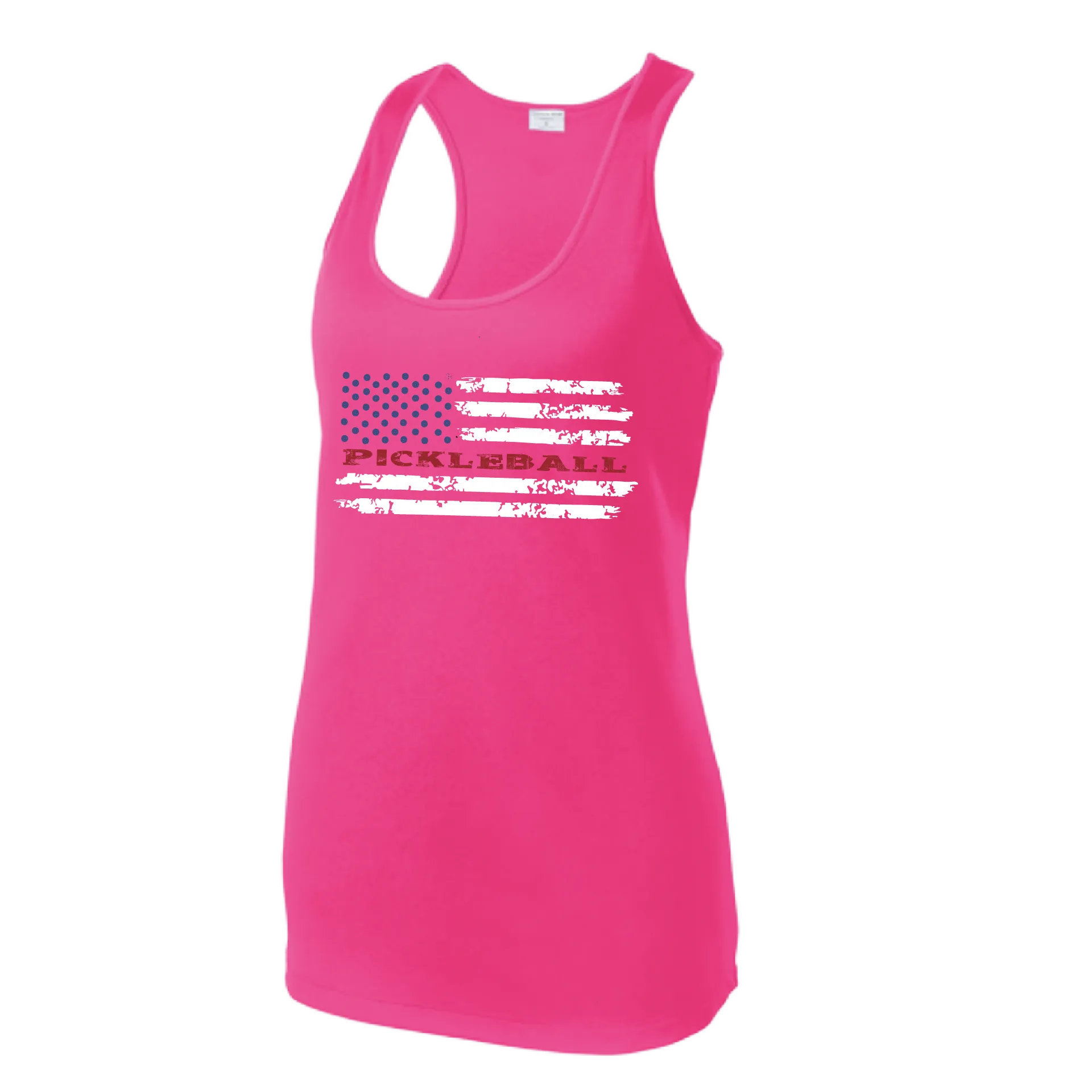 Pickleball Flag (Customizable) | Women’s Racerback Tank | 100% Polyester