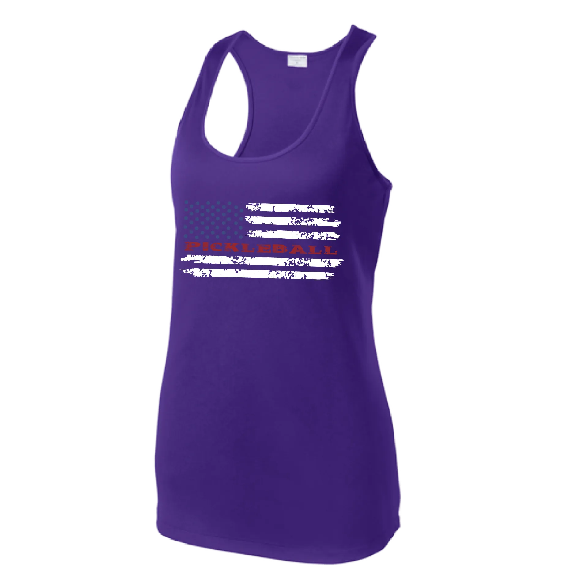 Pickleball Flag (Customizable) | Women’s Racerback Tank | 100% Polyester