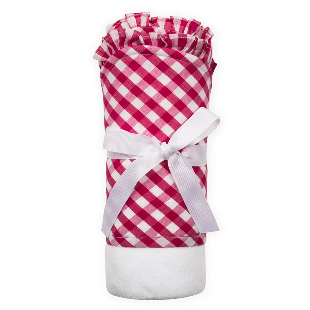 Pink Gingham Hooded Towel