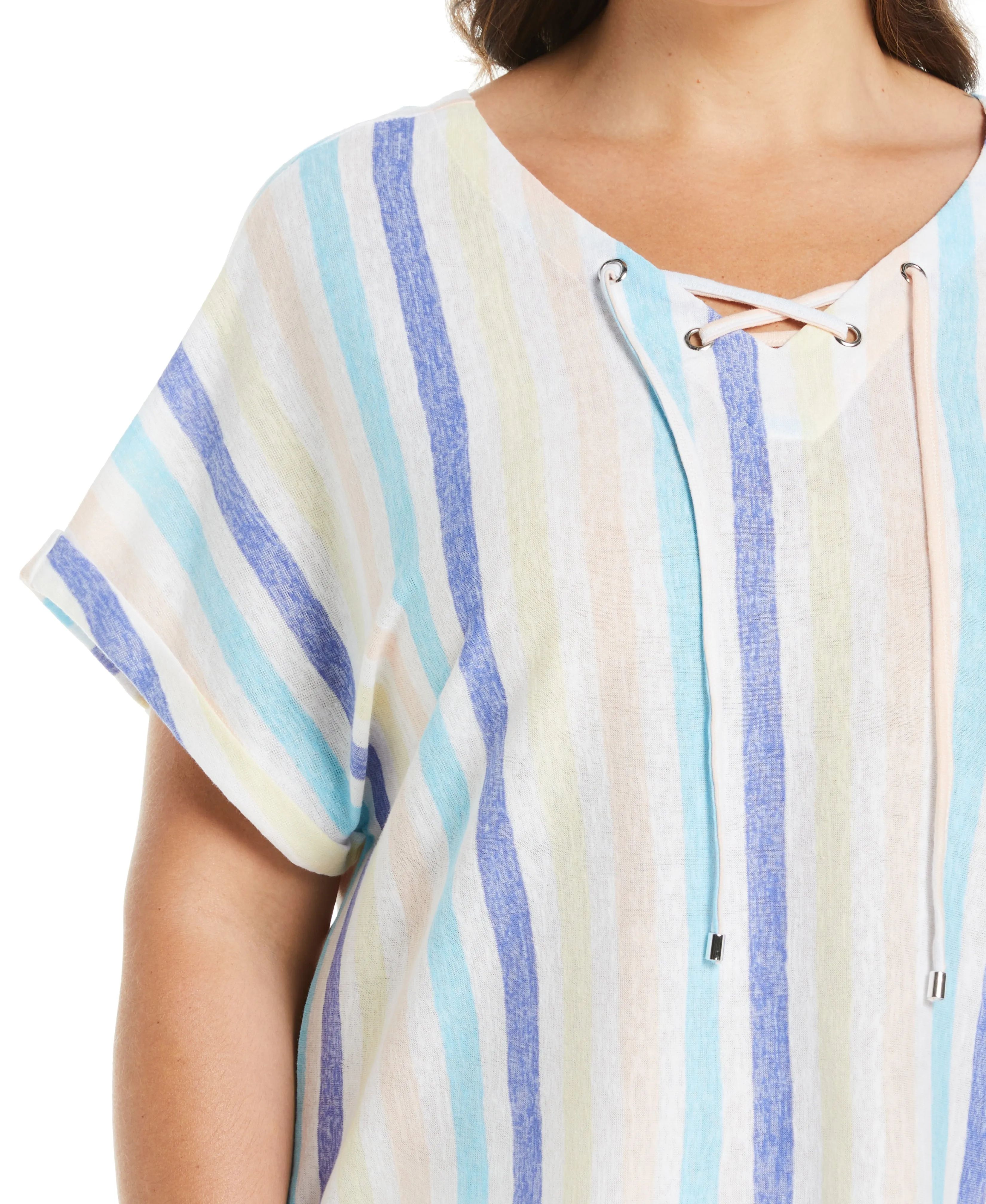 Plus Size Stripe V-neck Top