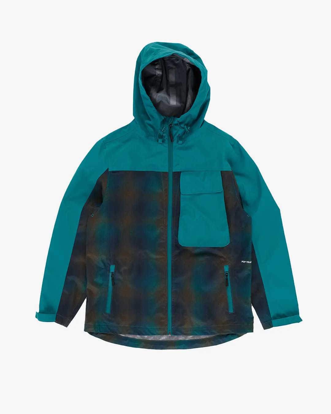 Pop Trading Company Oversized Pocket Hooded Jacket in Bayberry Green