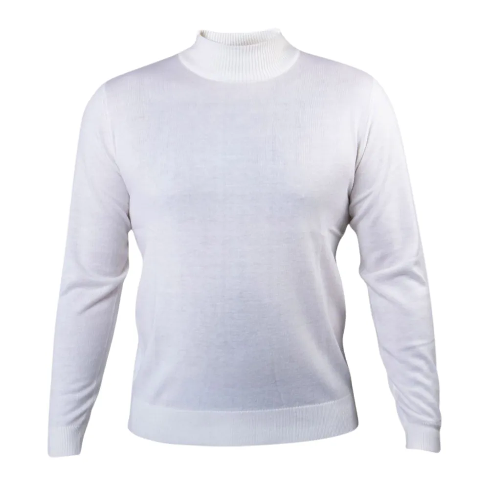 Prestige SW-496 Mock Neck Long Sleeve Sweater - White