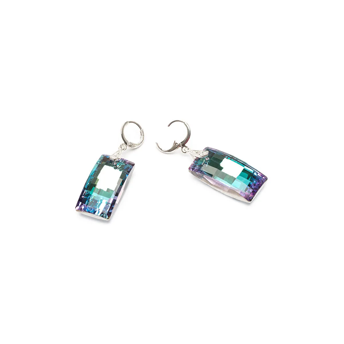 Purple & Blue Crystal Earrings