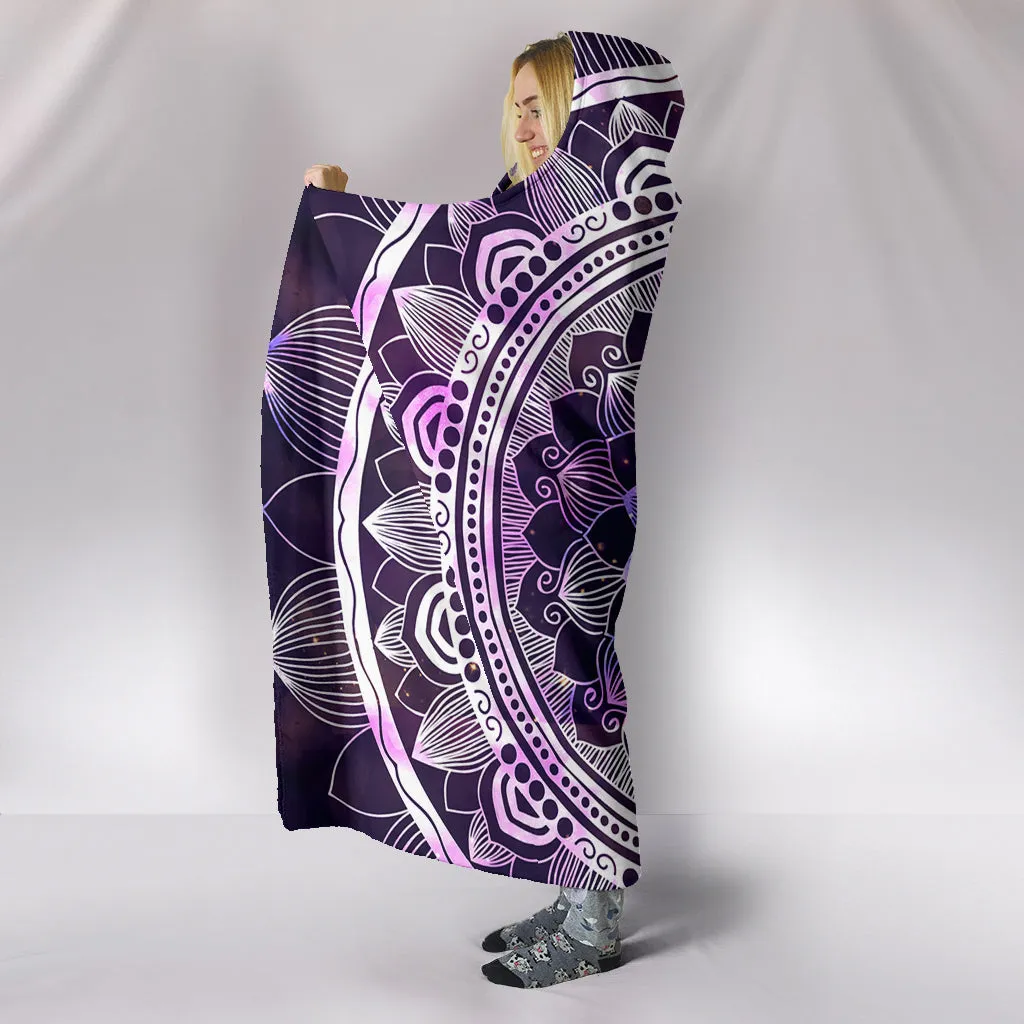 Purple Mandala Hooded Blanket