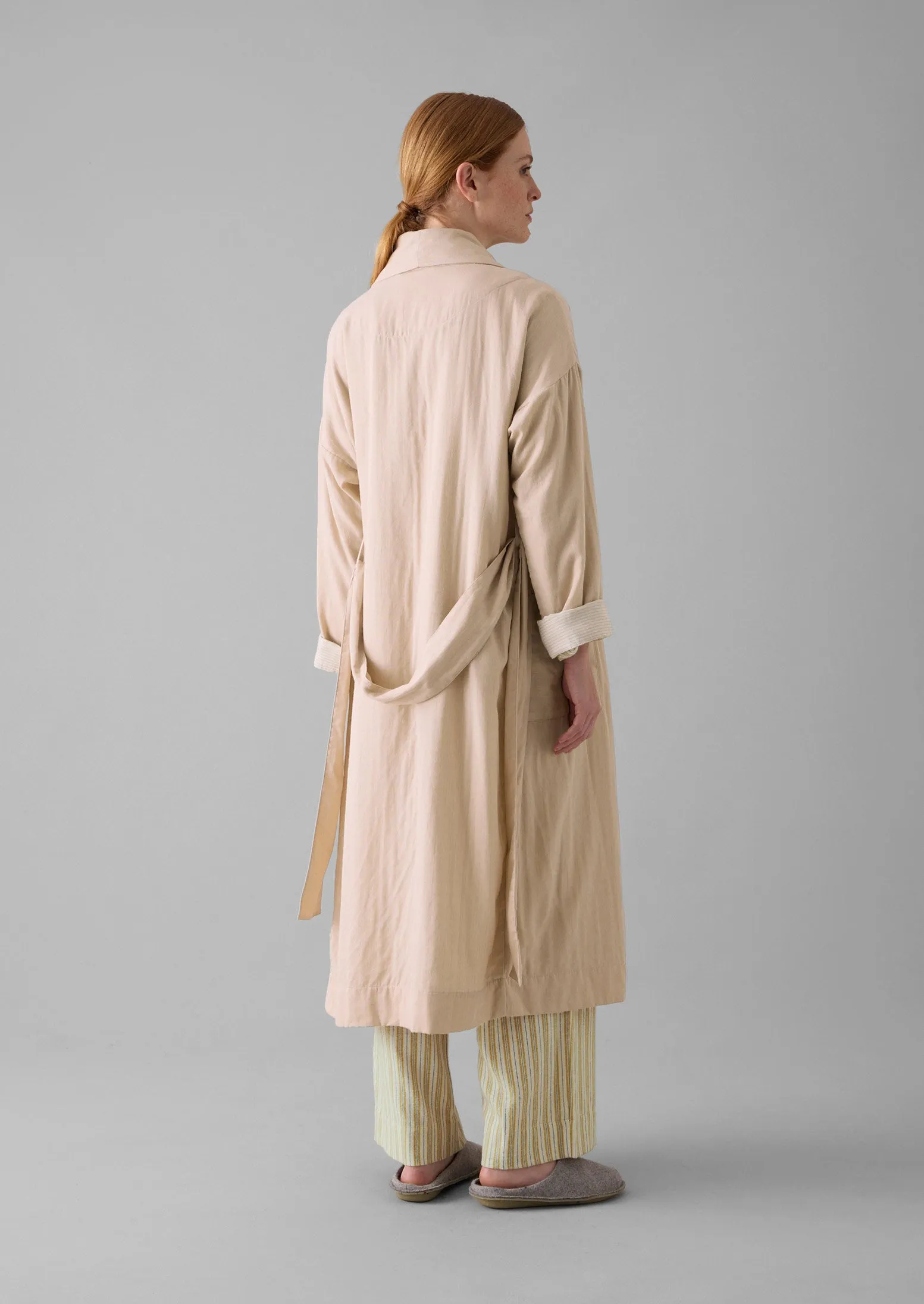 Soft Double Faced Cotton Gown | Soft Heather/Celery