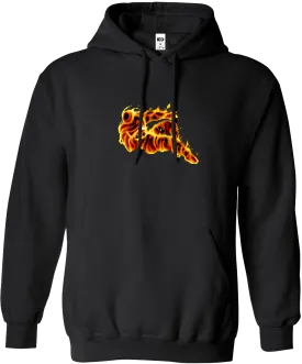 STREET FIGHTER - 'Burning Sprite' Premium Embroidered Pullover Hoodie - Black