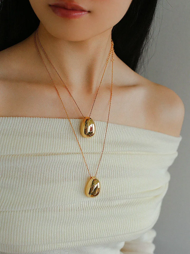 Stylish Large Water Drop Pendant Necklace-Large