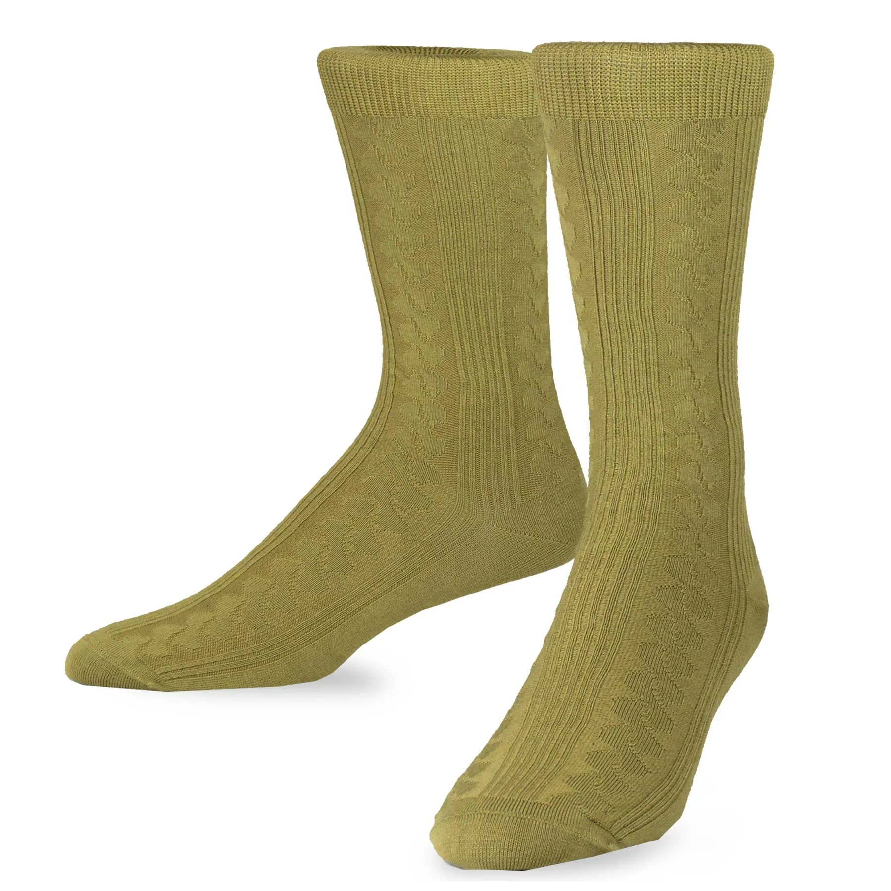 TeeHee Socks Men's Casual Cotton Crew Cable 3-Pack (50456)