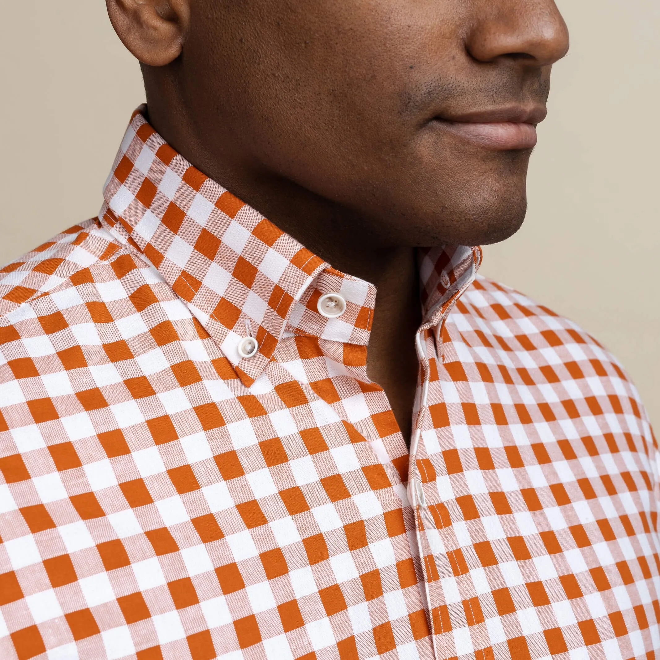 The Orange Coleman Cotton Linen Gingham Custom Shirt