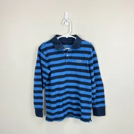 Vineyard Vines Navy and Blue Striped Long Sleeve Polo Shirt 7